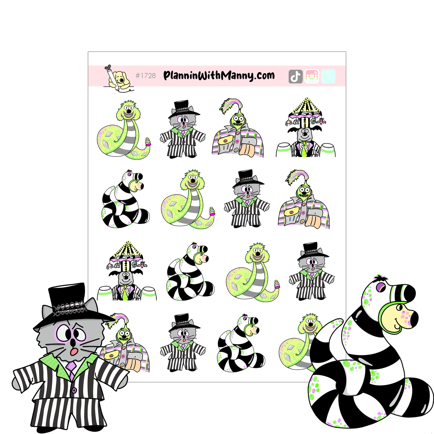 1728 Beetlejuice Character Planner Stickers