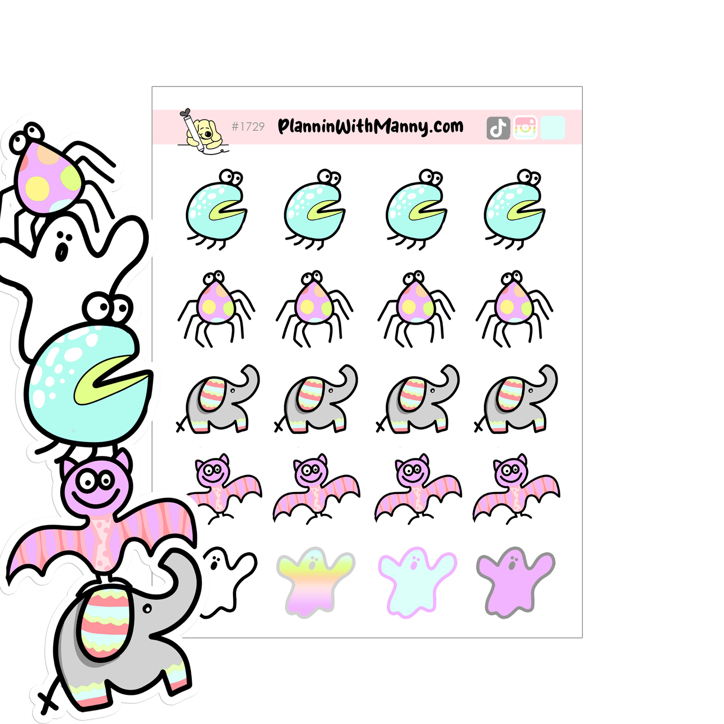 1729 Beetlejuice Small Deco Planner Stickers