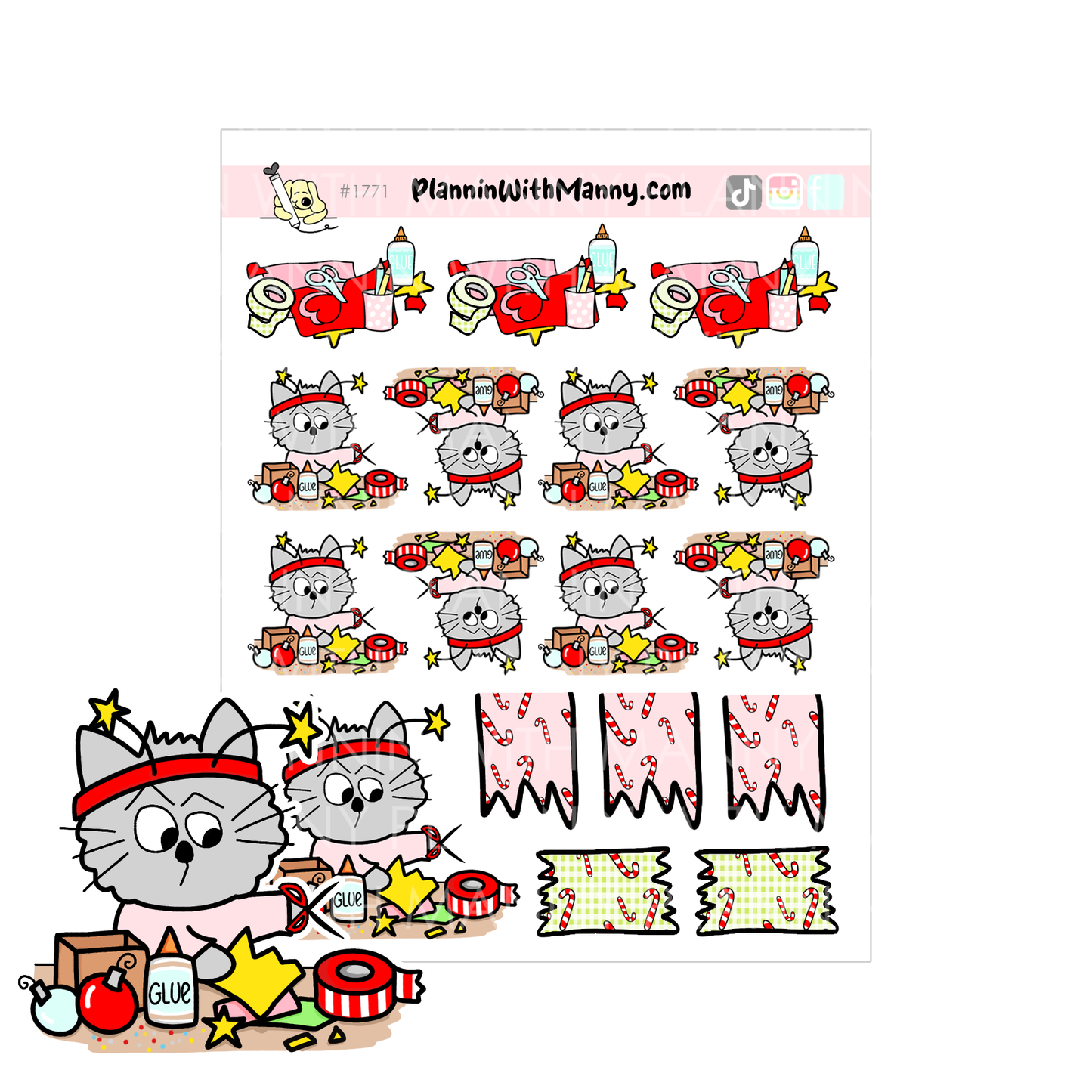 1771 Owen Christmas Crafting Planner Stickers