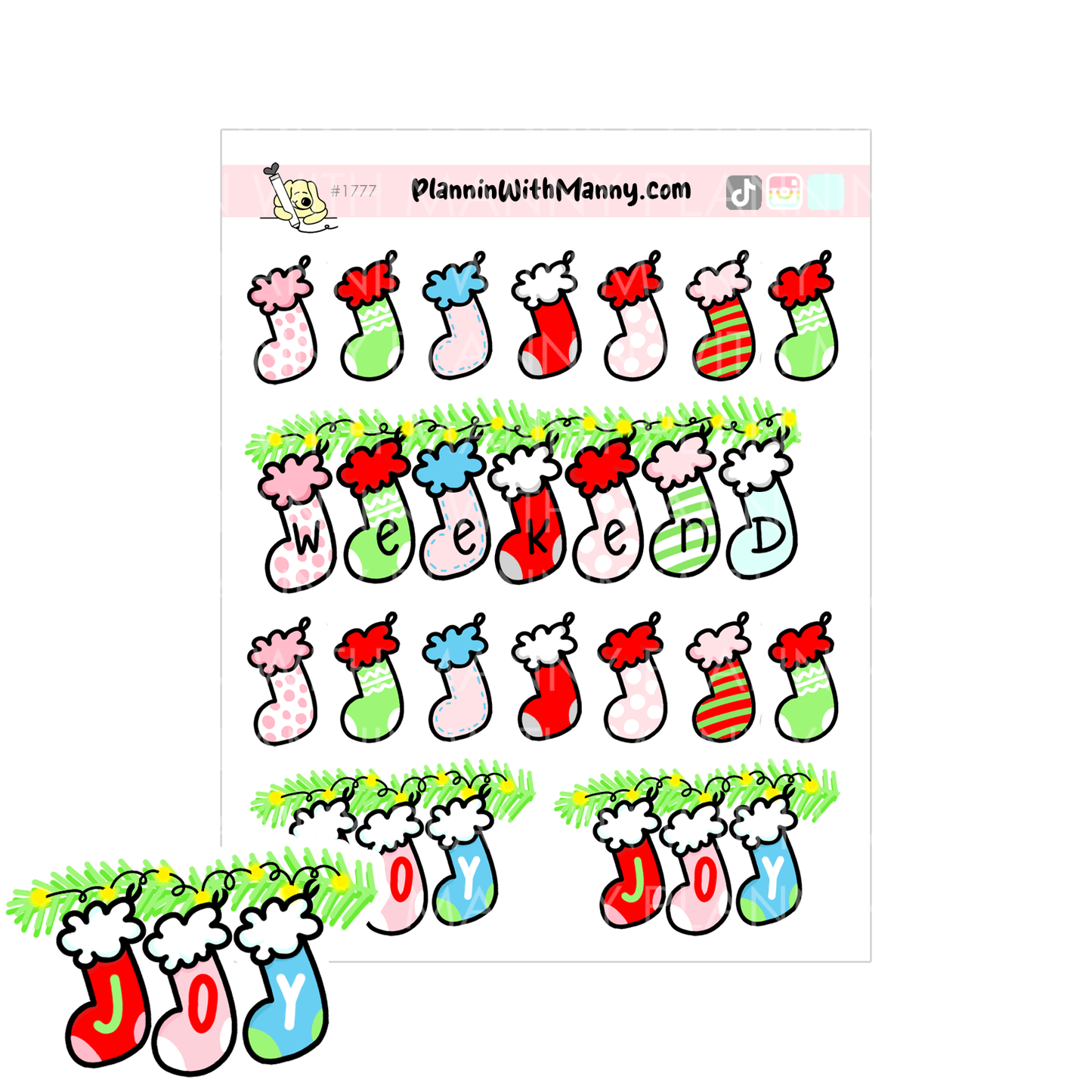 1777 Stocking Planner Stickers