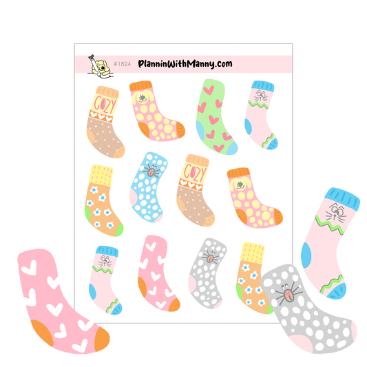 DB307 Cozy Sox Large Deco Planner Stickers