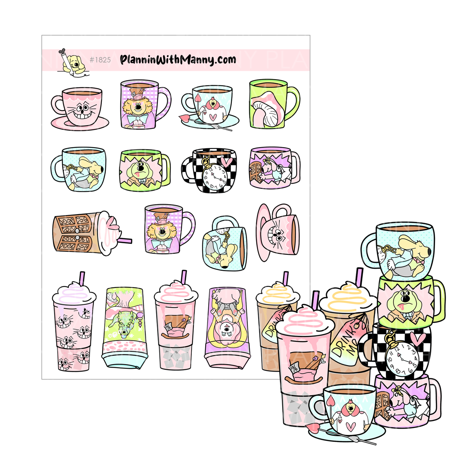 1825 Wonderland Cup Planner Stickers