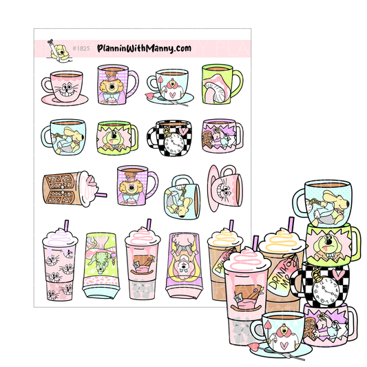 1825 Wonderland Cup Planner Stickers