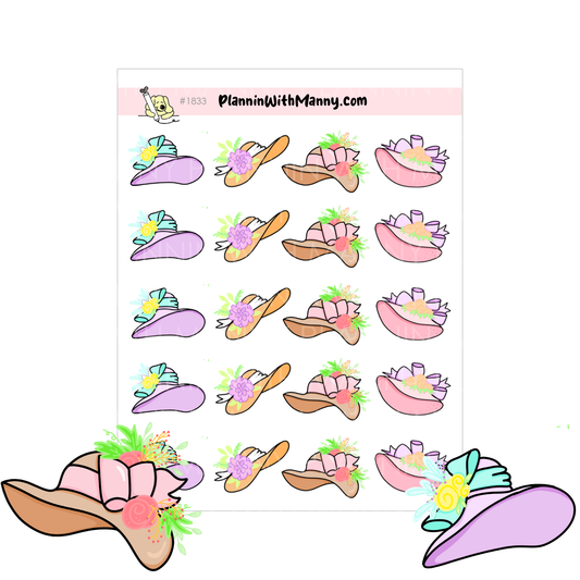 1833 Kentucky Derby Hat Planner Stickers