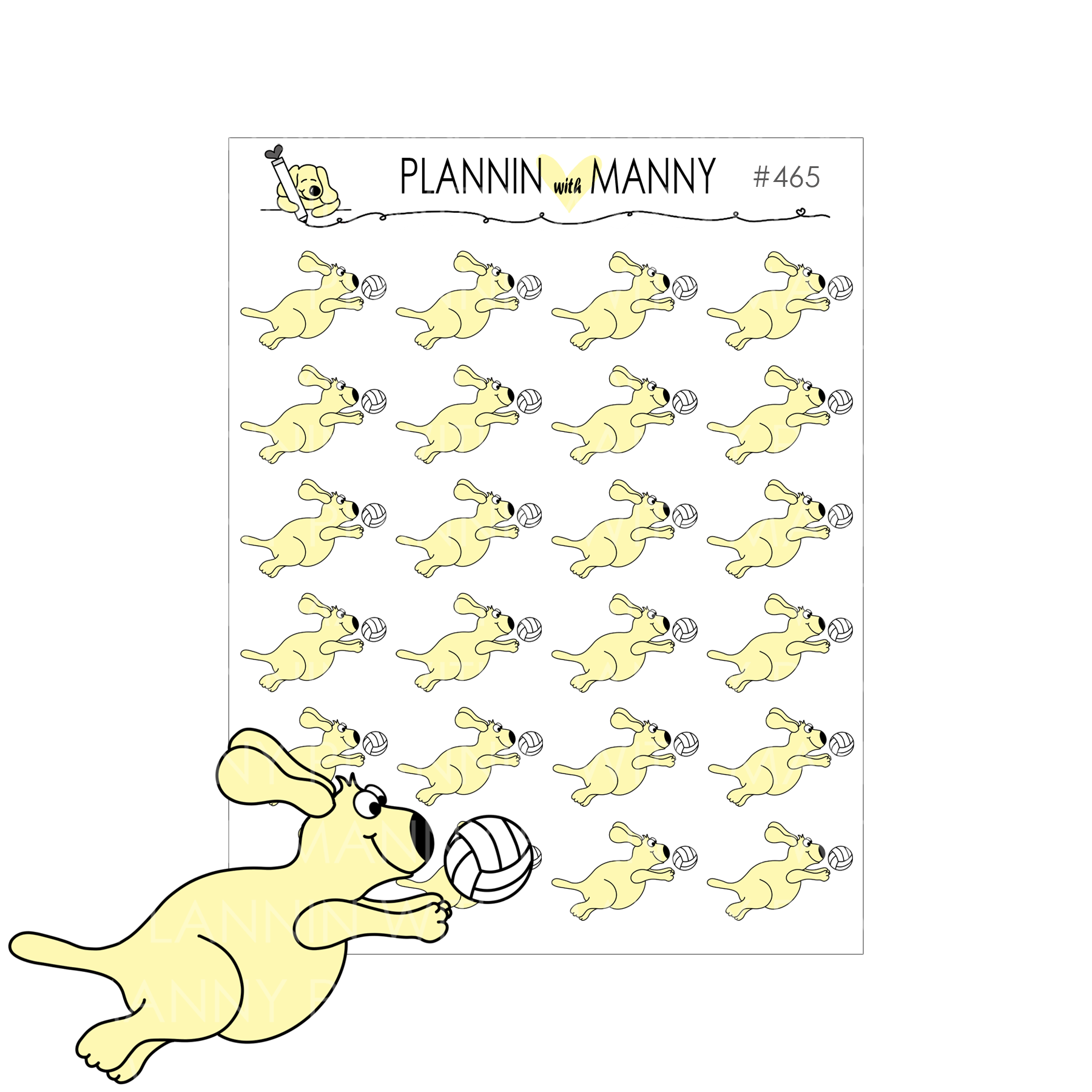 465 Manny Vollyball Planner Stickers