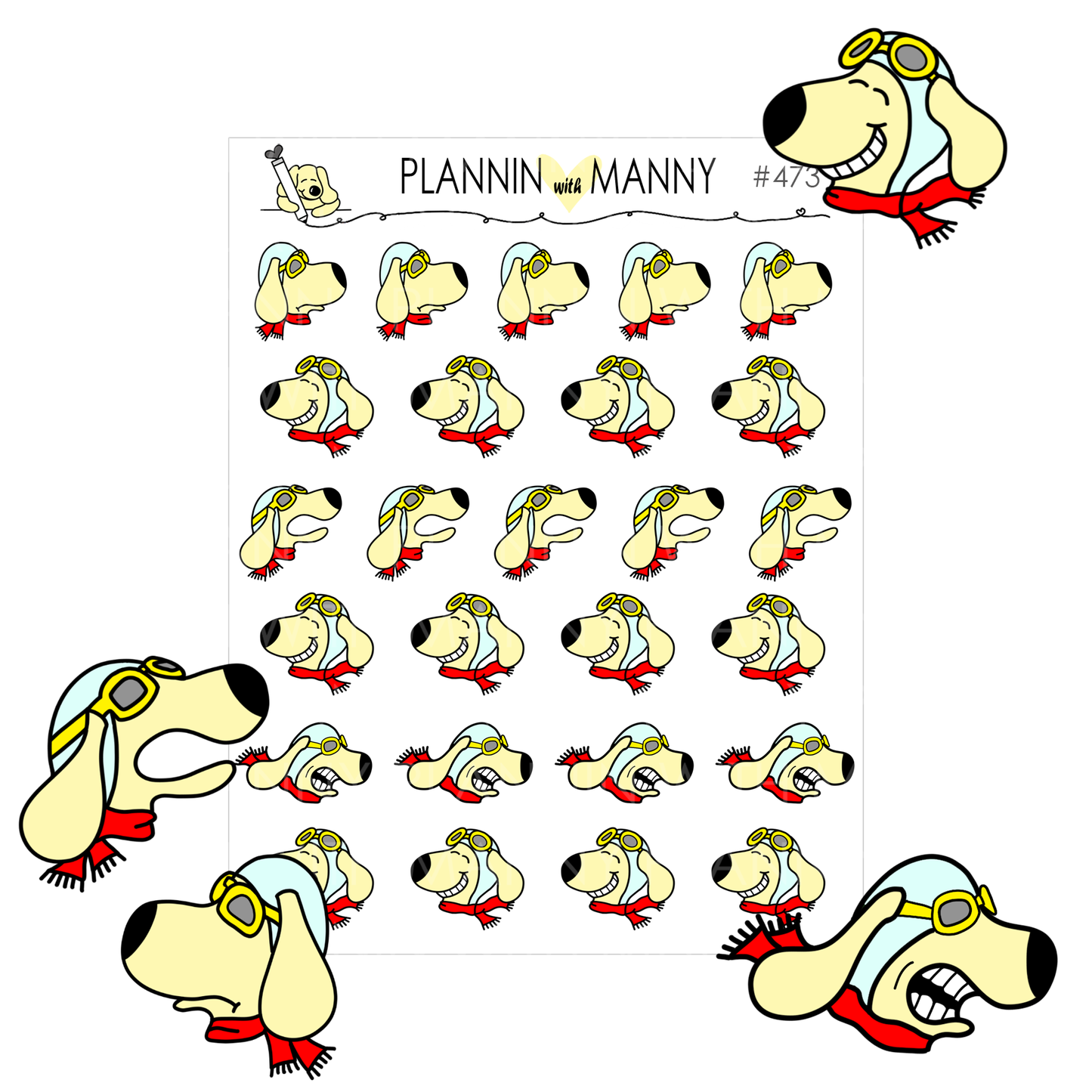 473 Flight Face Planner Stickers