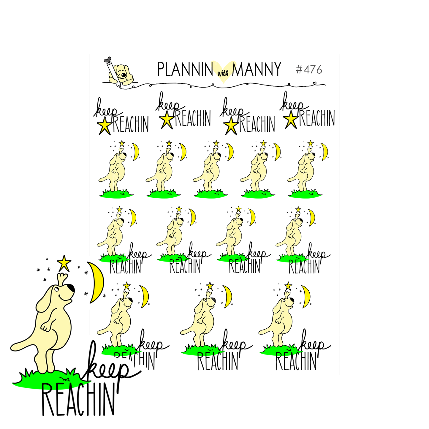 476 Keep Reaching Planner Stickers