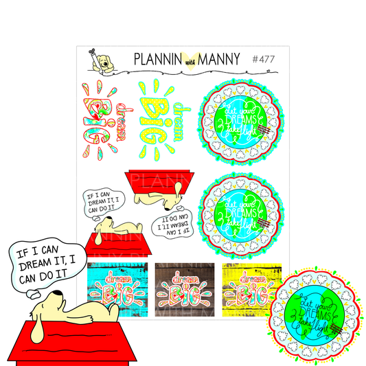 477 Dreams Take Flight Planner Stickers
