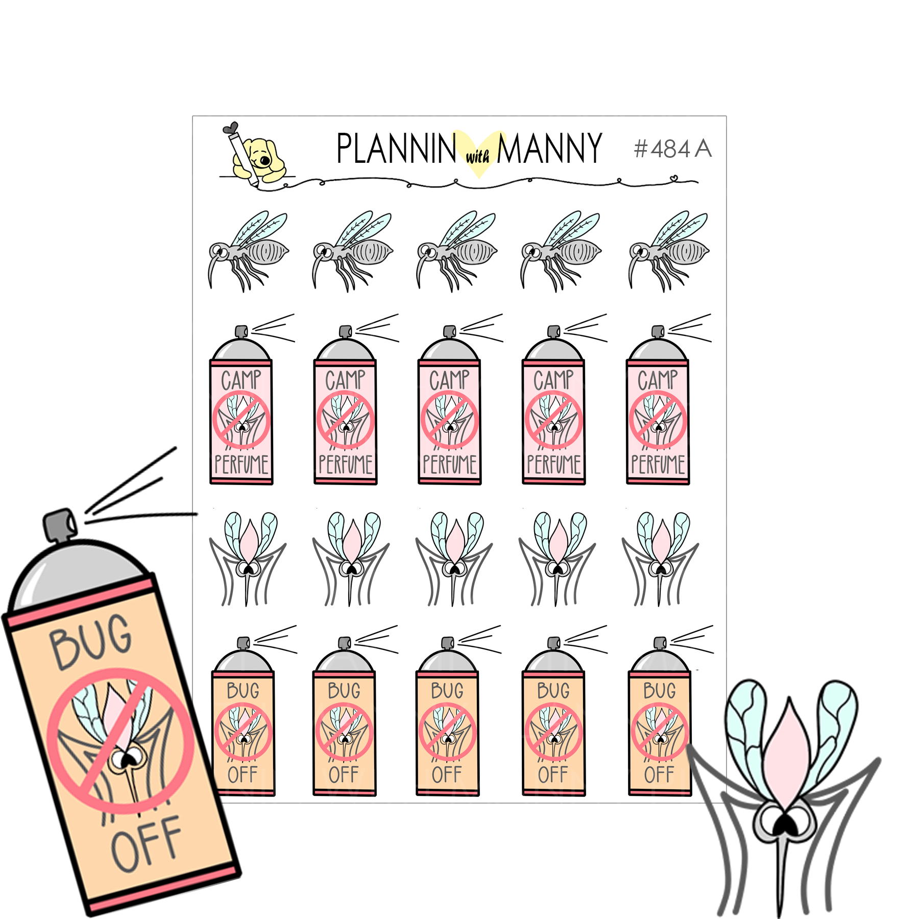 484 Bug Spray Planner Stickers