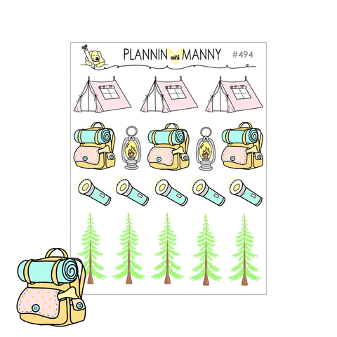 494 Camping Deco Planner Stickers