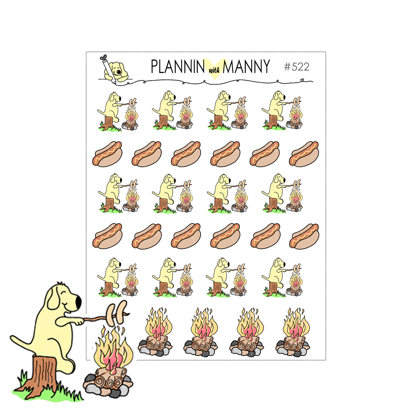 522 Hotdog Roasting Planner Stickers