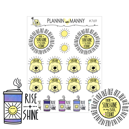 769 Sunshine Doodle Planner Stickers - Dear Universe Collection