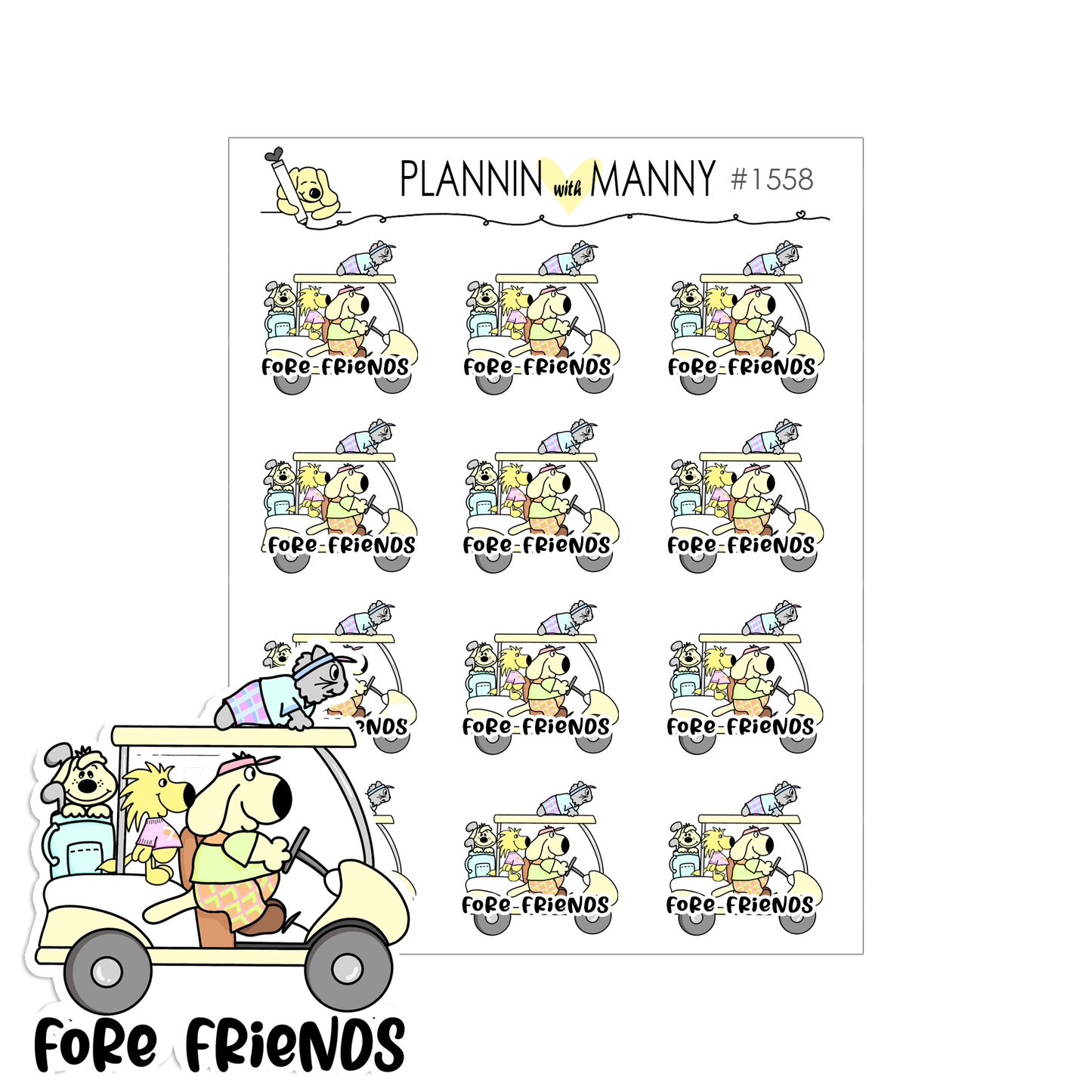 1558 Fore Friends Planner Stickers