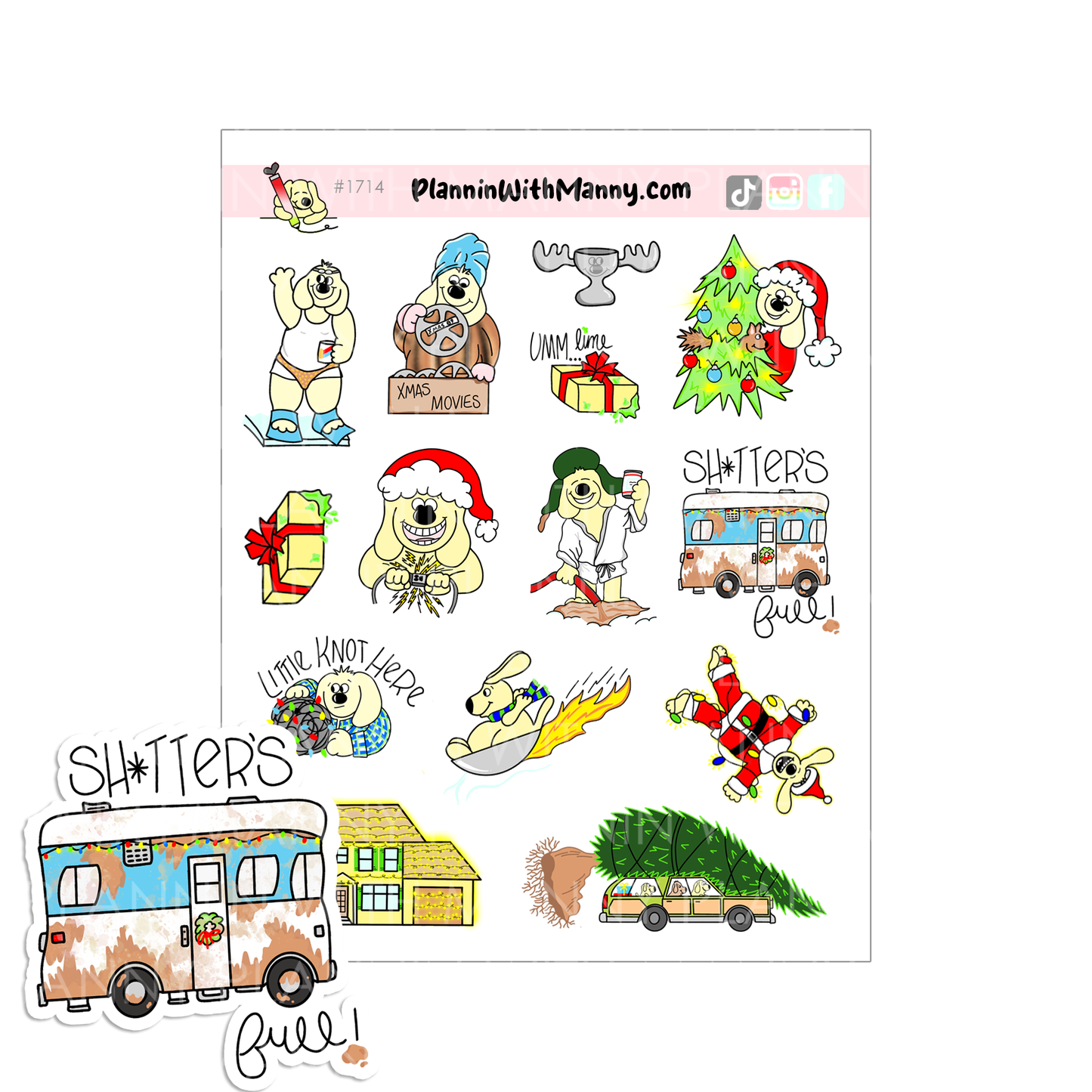 Christmas Movie Pack! 8 Planner Sticker Sheets and Pocket!