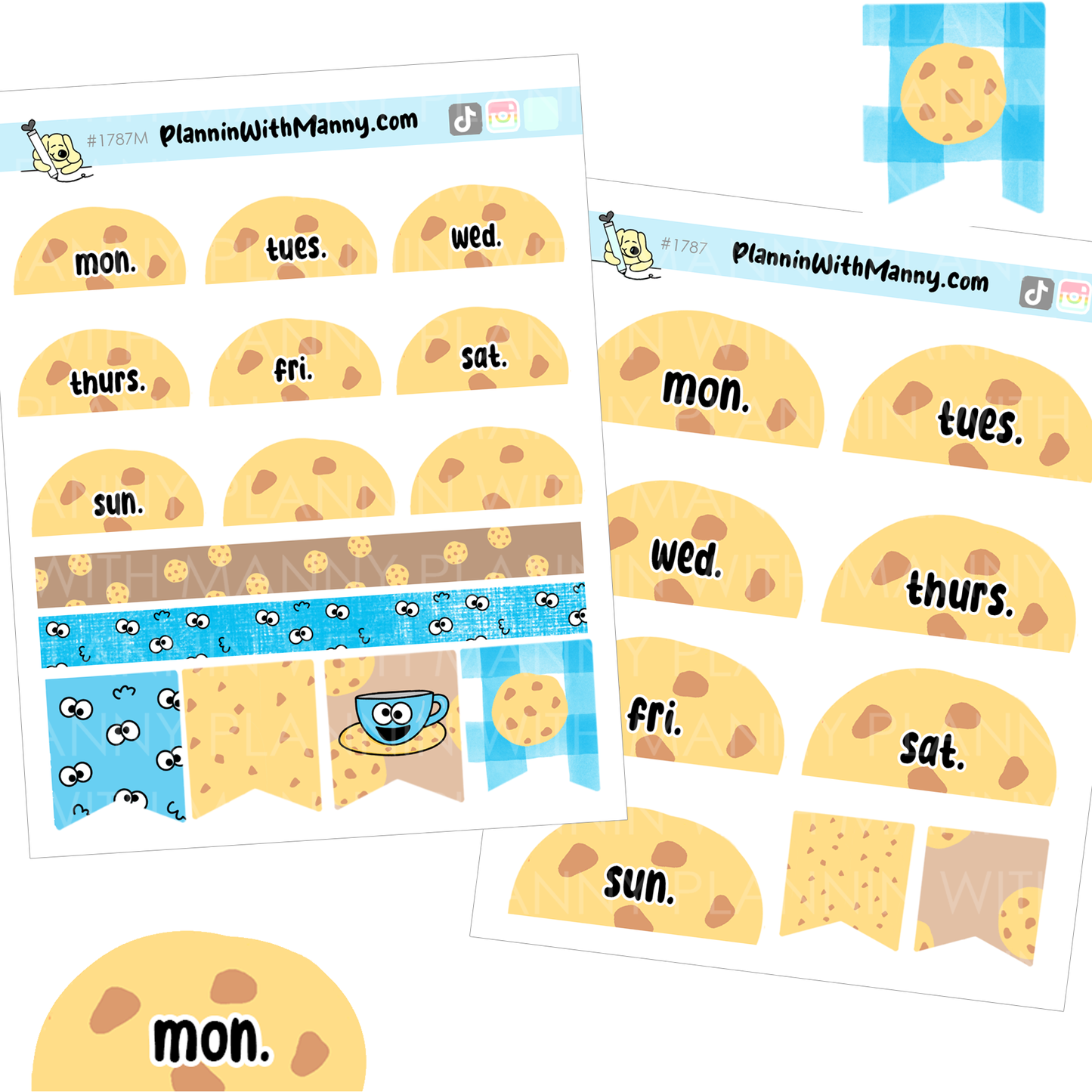 1787 Cookie Date Covers 1.5" and 1" Wide Options
