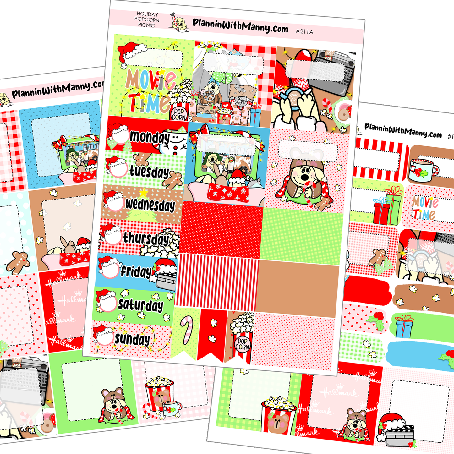 A211A Holiday Popcorn Picnic Academic Planner Stickers