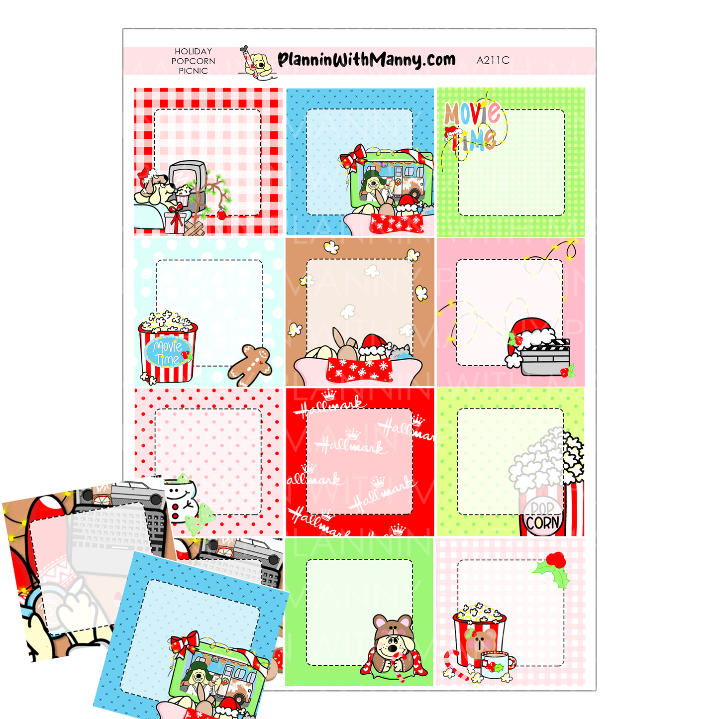 A211A Holiday Popcorn Picnic Academic Planner Stickers