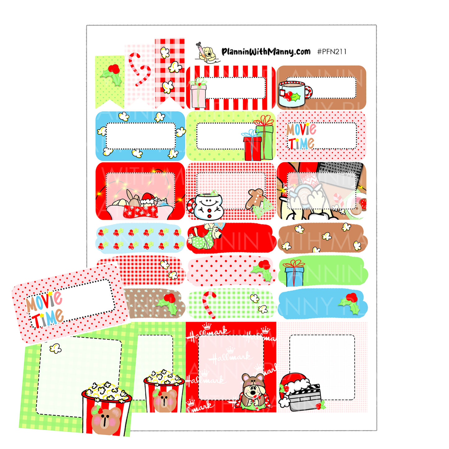 A211A Holiday Popcorn Picnic Academic Planner Stickers