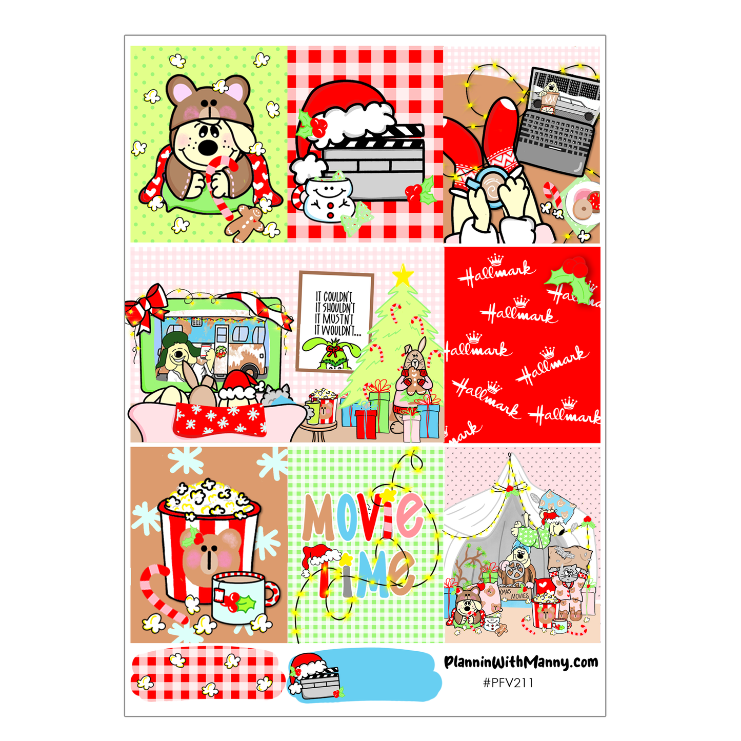 PFV211 Holiday Popcorn Picnic Boxes 1.5" Wide