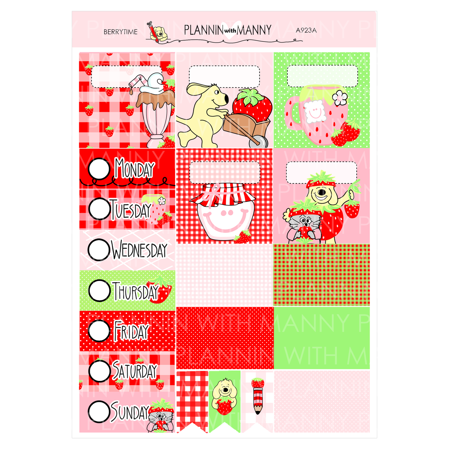 A923 ACADEMIC 5 & 7 Day Weekly Planner Kit and Hybrid Planner - Berry Time Collection