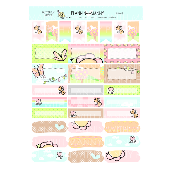 A944 ACADEMIC 5 & 7 Day Weekly Planner Kit and Hybrid Planner -Butterfly Kisses Collection