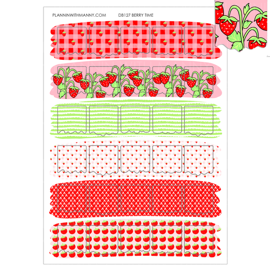 DB127 Berry Time Flag Planner Stickers