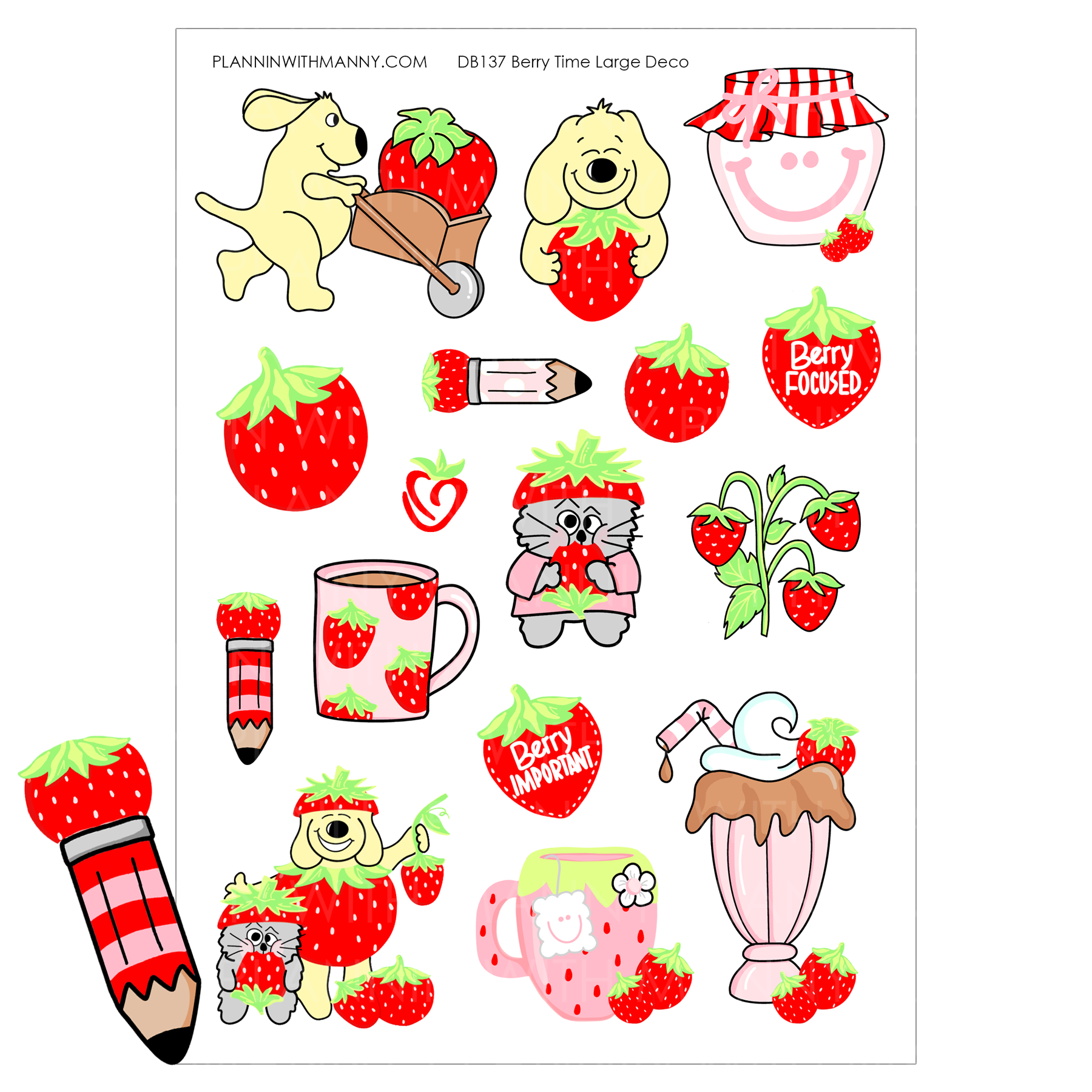 DB137 Berry Time Stickers Large Deco Stickers