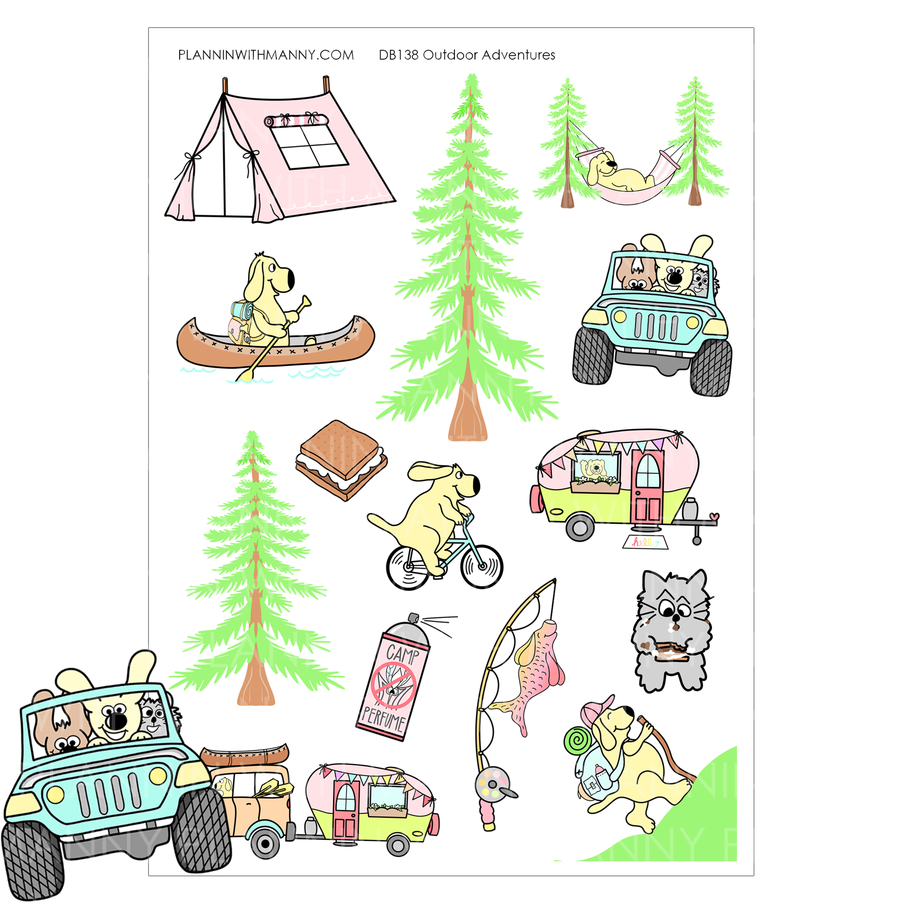 DB138 Outdoor Adventures Large Deco Stickers