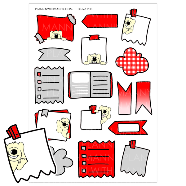 DB146 Assorted Manny Doodle Note Sticker Sheets