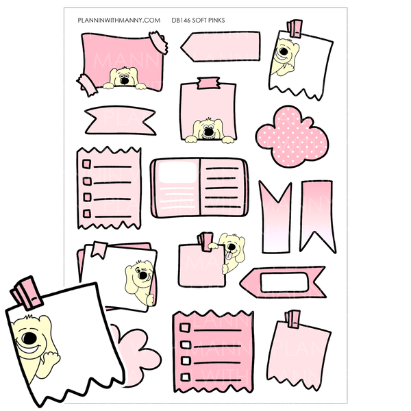 DB146 Assorted Manny Doodle Note Sticker Sheets