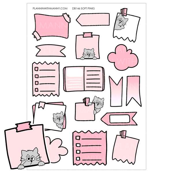 DB146 Assorted Owen Doodle Note Sticker Sheets