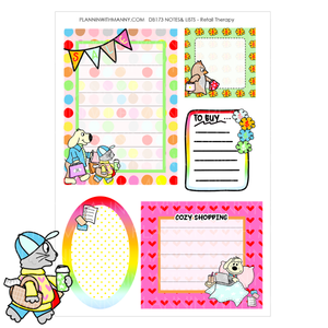 DB173 Retail Therapy Notes Sticker Sheet