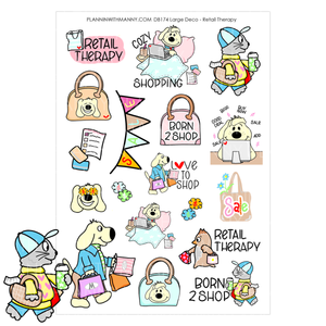 DB174 Retail Therapy Large Deco Sticker Sheet