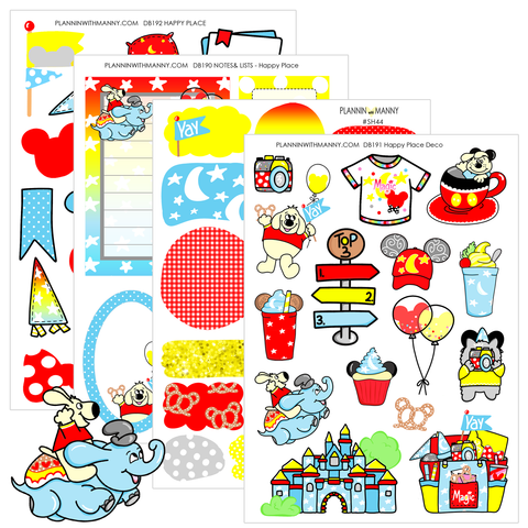 Happy Place Party -Large Sticker Sheet Set