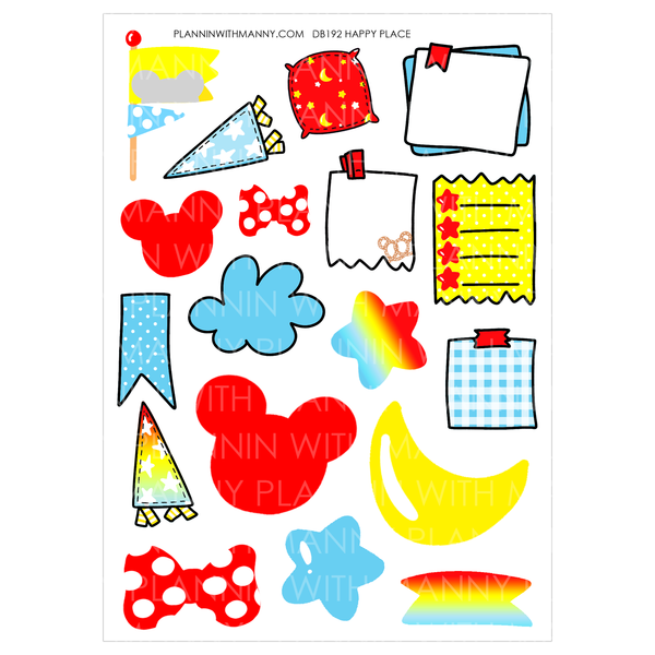 Happy Place Party -Large Sticker Sheet Set