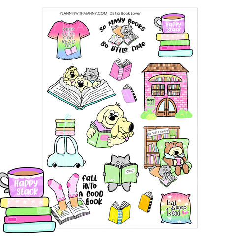 DB195- Book Lover Large Deco Stickers