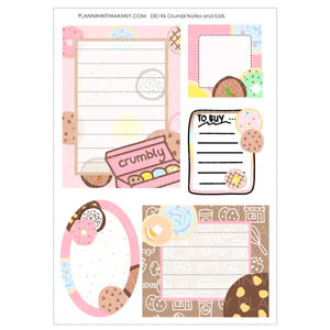 DB196 Crumbly Lists and Notes Sticker Sheet
