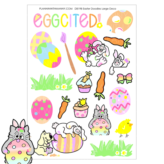 DB198 - Easter Doodles Large Deco Stickers