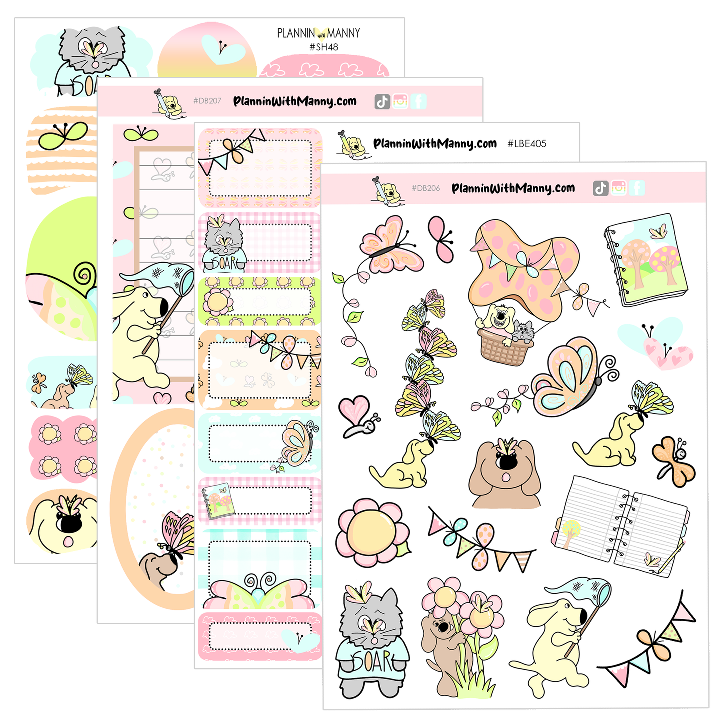 Butterfly Kisses-Large Sticker Sheet Set