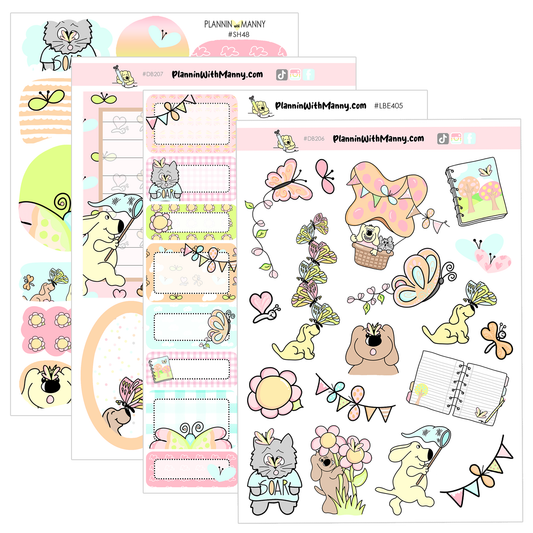 Butterfly Kisses-Large Sticker Sheet Set