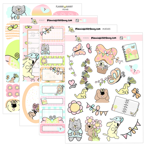 Butterfly Kisses-Large Sticker Sheet Set