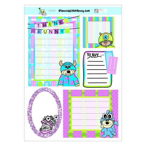 DB209 Simply Monsterous Lists and Notes Sticker Sheet