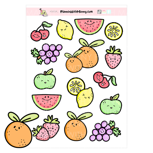 DB239 Kool Fruit Mix - Large Deco Stickers