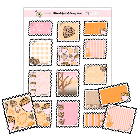 DB245 Fall Stamp Large Deco Sticker Sheet