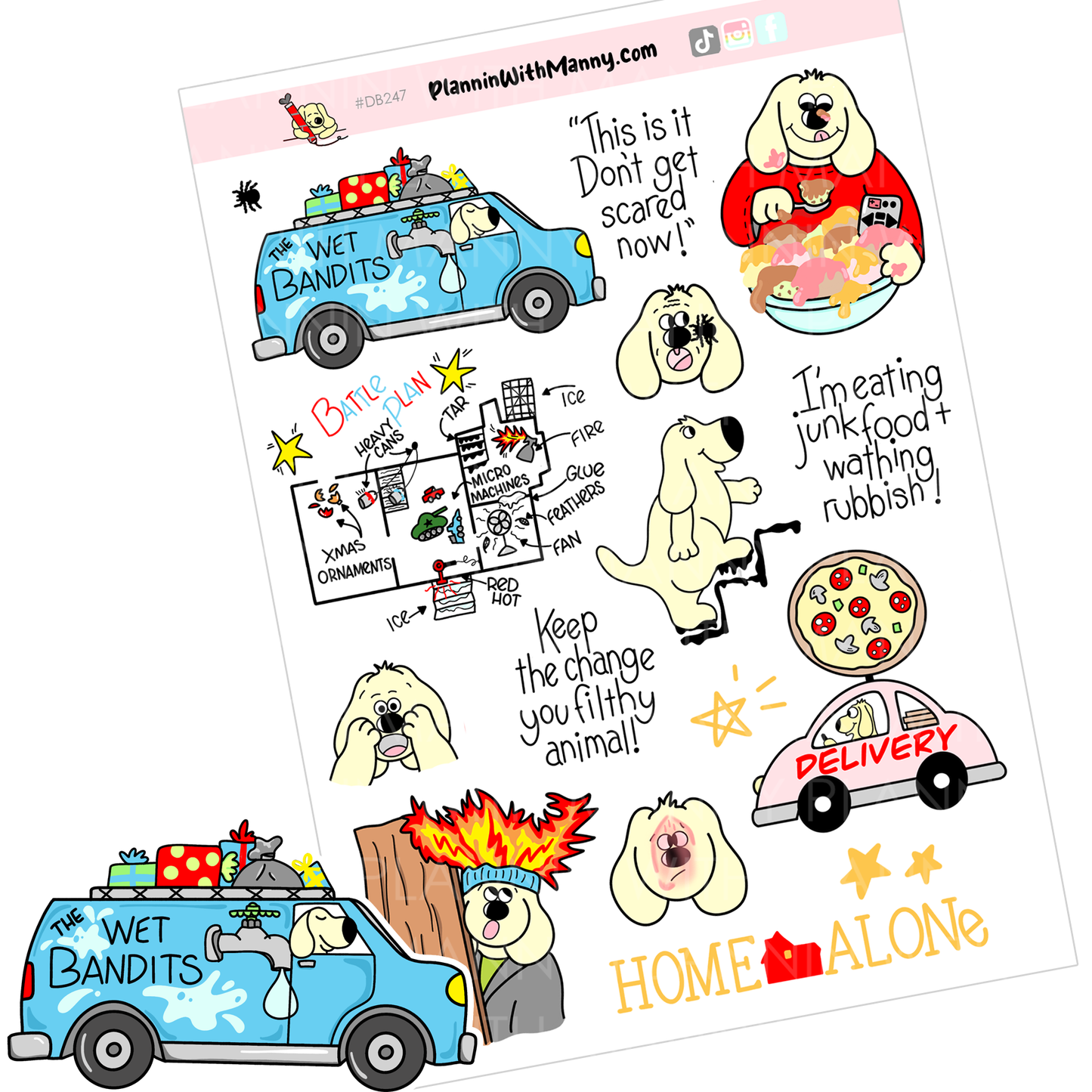 DB247 Home Alone Large Deco Sticker Sheet