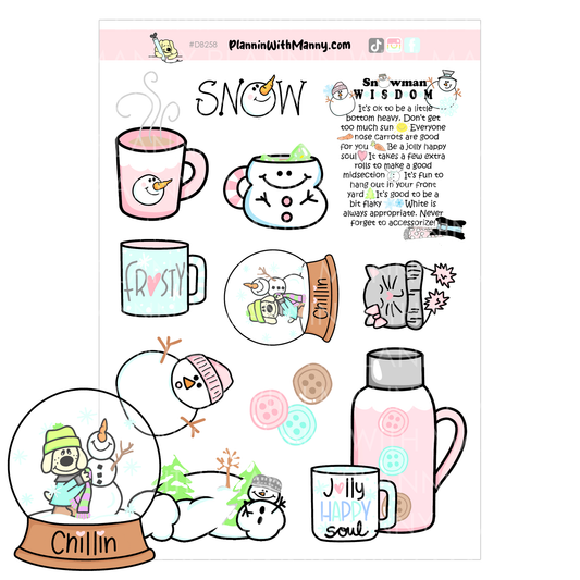 DB258 Snowman Era Assorted Deco Sheet