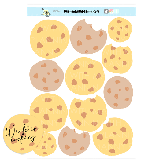 DB261 Large Write In Cookie Stickers