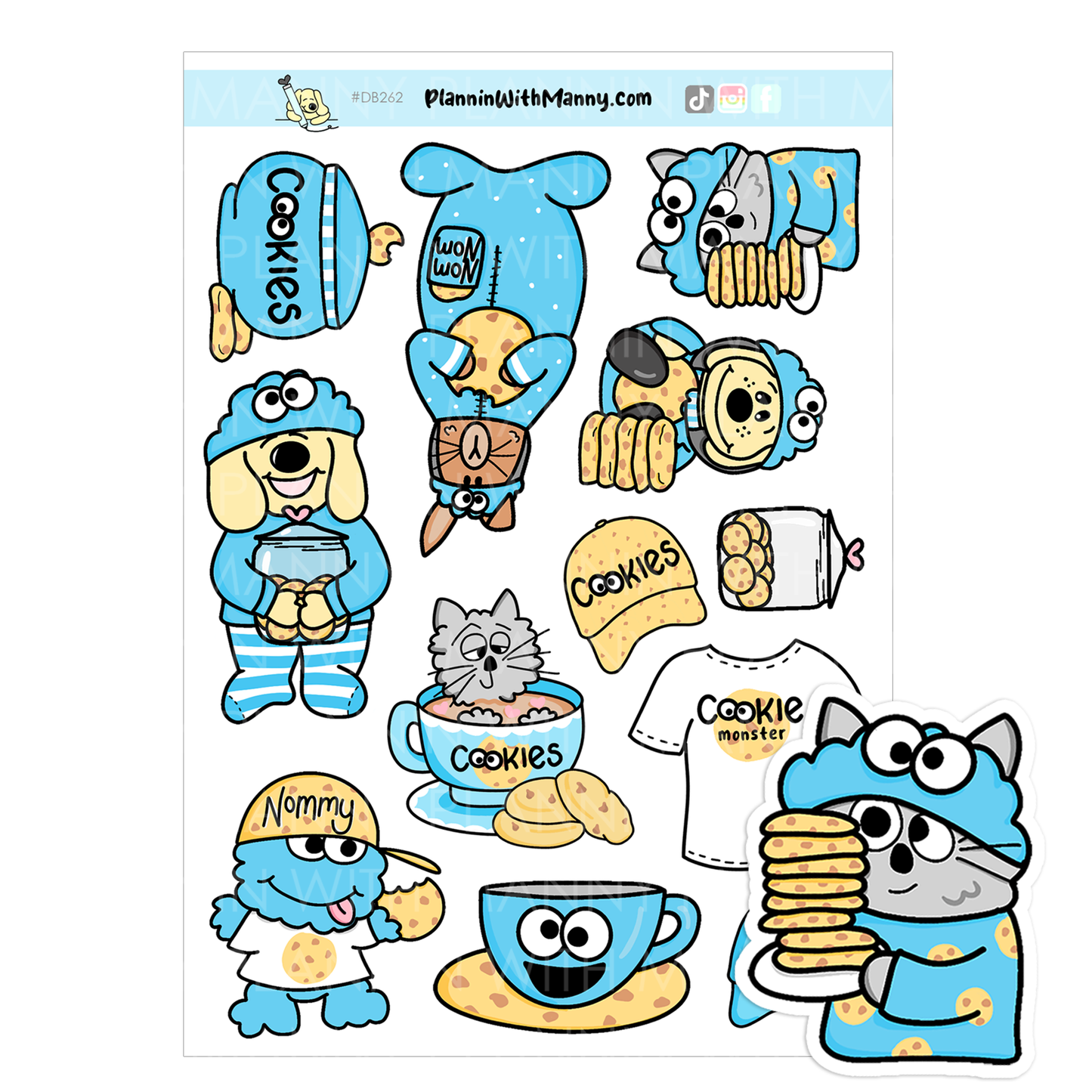 DB262 Cookie Monster Large DecoStickers