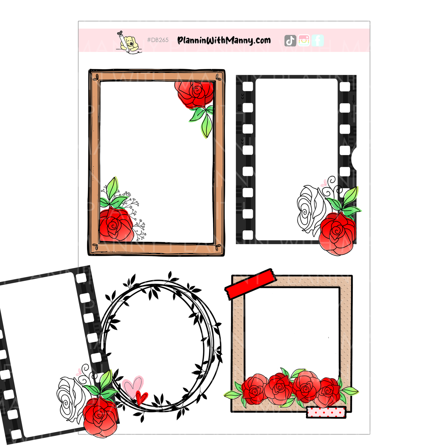 DB265 Love Rosie Frames Stickers