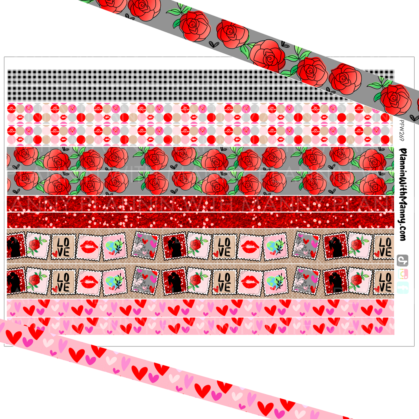 DB269 Love Washi Sticker Sheet